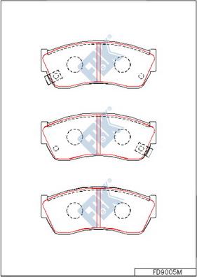 FBK FD9005M - Комплект спирачно феродо, дискови спирачки vvparts.bg