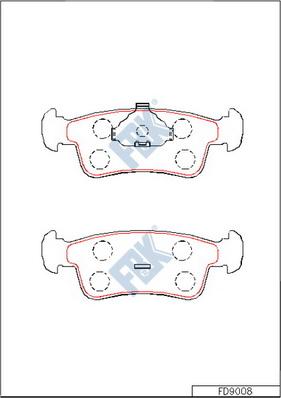 FBK FD9008 - Комплект спирачно феродо, дискови спирачки vvparts.bg