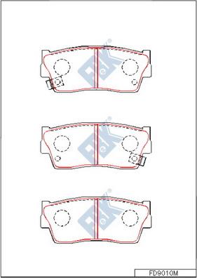 FBK FD9010M - Комплект спирачно феродо, дискови спирачки vvparts.bg