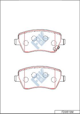 FBK FD9819M - Комплект спирачно феродо, дискови спирачки vvparts.bg