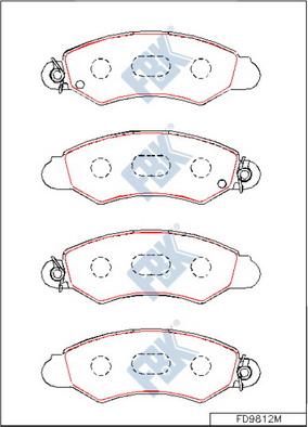 FBK FD9812M - Комплект спирачно феродо, дискови спирачки vvparts.bg