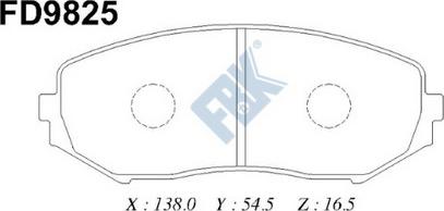 FBK FD9825 - Комплект спирачно феродо, дискови спирачки vvparts.bg