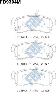 FBK FD9304M - Комплект спирачно феродо, дискови спирачки vvparts.bg