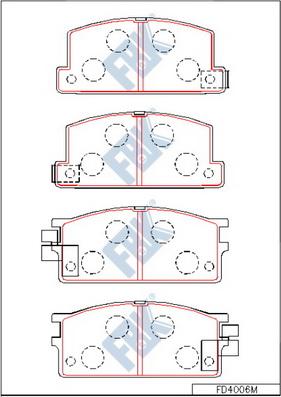 FBK FD4006M - Комплект спирачно феродо, дискови спирачки vvparts.bg