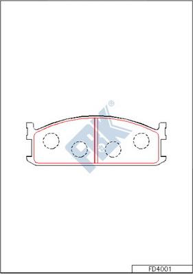 FBK FD4001 - Комплект спирачно феродо, дискови спирачки vvparts.bg