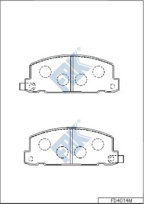 FBK FD4014M - Комплект спирачно феродо, дискови спирачки vvparts.bg