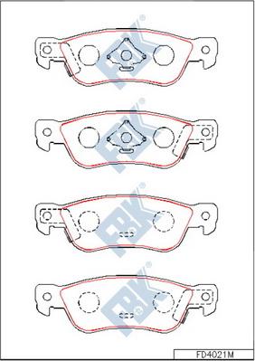 FBK FD4021M - Комплект спирачно феродо, дискови спирачки vvparts.bg