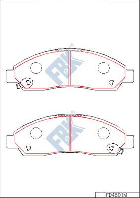 FBK FD4801M - Комплект спирачно феродо, дискови спирачки vvparts.bg