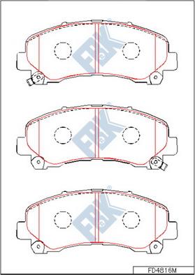 FBK FD4816M - Комплект спирачно феродо, дискови спирачки vvparts.bg