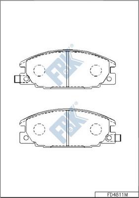 FBK FD4811M - Комплект спирачно феродо, дискови спирачки vvparts.bg