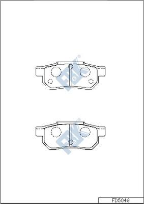 FBK FD5049 - Комплект спирачно феродо, дискови спирачки vvparts.bg