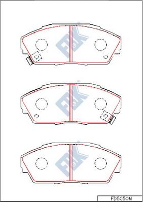 FBK FD5050M - Комплект спирачно феродо, дискови спирачки vvparts.bg