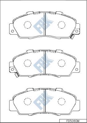 FBK FD5060M - Комплект спирачно феродо, дискови спирачки vvparts.bg