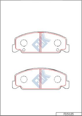 FBK FD5035 - Комплект спирачно феродо, дискови спирачки vvparts.bg