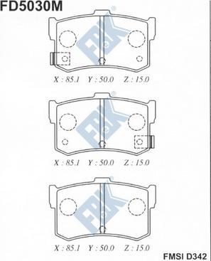 FBK FD5030M - Комплект спирачно феродо, дискови спирачки vvparts.bg