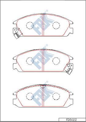 FBK FD5022M - Комплект спирачно феродо, дискови спирачки vvparts.bg