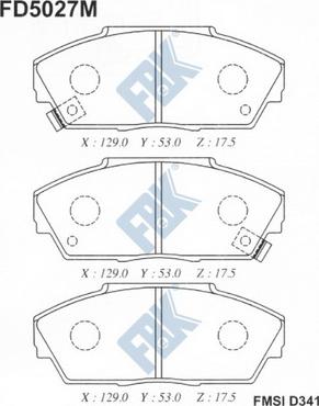 FBK FD5027M - Комплект спирачно феродо, дискови спирачки vvparts.bg