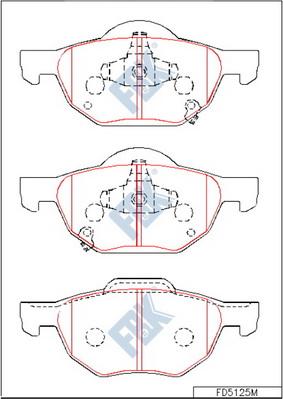 FBK FD5125M - Комплект спирачно феродо, дискови спирачки vvparts.bg