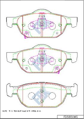 FBK FD5850MS - Комплект спирачно феродо, дискови спирачки vvparts.bg