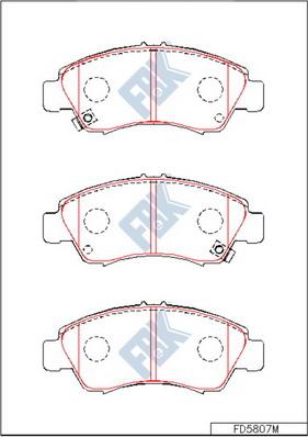 FBK FD5807M - Комплект спирачно феродо, дискови спирачки vvparts.bg