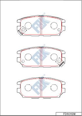 FBK FD6049M - Комплект спирачно феродо, дискови спирачки vvparts.bg