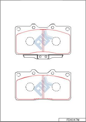 FBK FD6047M - Комплект спирачно феродо, дискови спирачки vvparts.bg