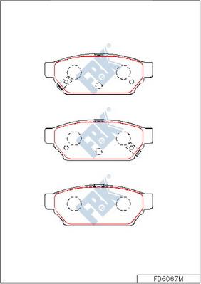 FBK FD6067M - Комплект спирачно феродо, дискови спирачки vvparts.bg