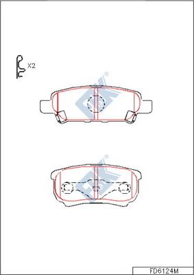 FBK FD6124M - Комплект спирачно феродо, дискови спирачки vvparts.bg