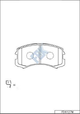 FBK FD6127M - Комплект спирачно феродо, дискови спирачки vvparts.bg