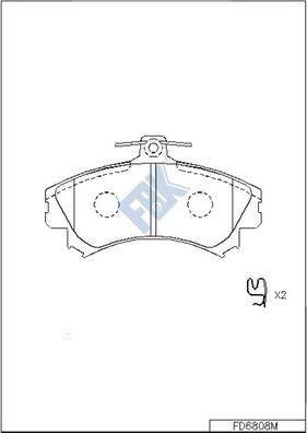 FBK FD6808M - Комплект спирачно феродо, дискови спирачки vvparts.bg