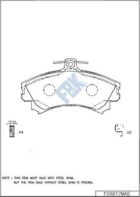 FBK FD6817MAS - Комплект спирачно феродо, дискови спирачки vvparts.bg