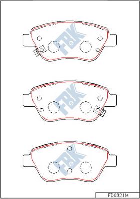 FBK FD6821M - Комплект спирачно феродо, дискови спирачки vvparts.bg