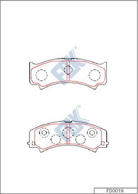 FBK FD0019 - Комплект спирачно феродо, дискови спирачки vvparts.bg