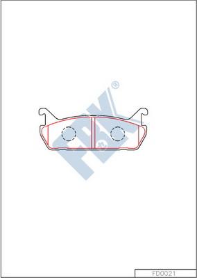 FBK FD0021 - Комплект спирачно феродо, дискови спирачки vvparts.bg