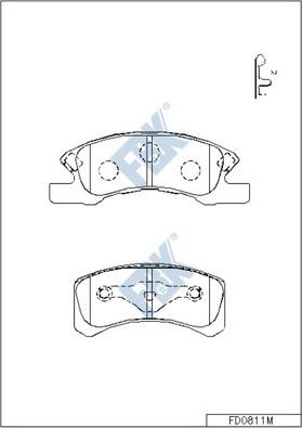 FBK FD0811M - Комплект спирачно феродо, дискови спирачки vvparts.bg