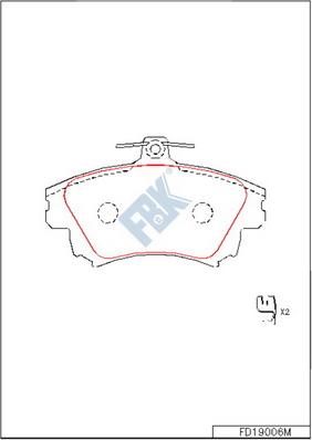 FBK FD19006M - Комплект спирачно феродо, дискови спирачки vvparts.bg