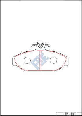 FBK FD19000 - Комплект спирачно феродо, дискови спирачки vvparts.bg