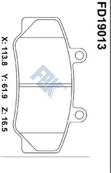 FBK FD19013 - Комплект спирачно феродо, дискови спирачки vvparts.bg