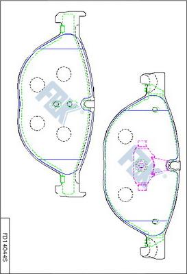 FBK FD14044S - Комплект спирачно феродо, дискови спирачки vvparts.bg