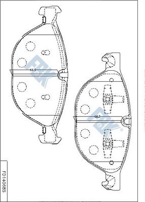 FBK FD14068S - Комплект спирачно феродо, дискови спирачки vvparts.bg