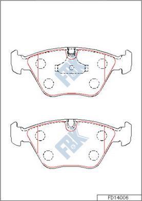 FBK FD14006 - Комплект спирачно феродо, дискови спирачки vvparts.bg