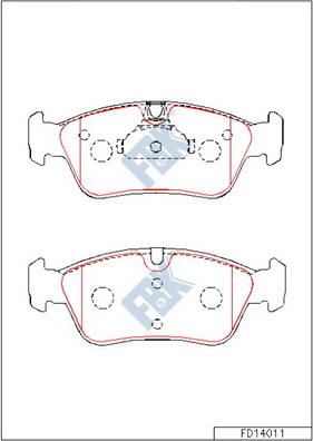 FBK FD14011 - Комплект спирачно феродо, дискови спирачки vvparts.bg