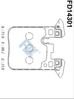 FBK FD14301 - Комплект спирачно феродо, дискови спирачки vvparts.bg