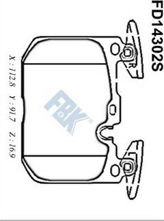 FBK FD14302S - Комплект спирачно феродо, дискови спирачки vvparts.bg