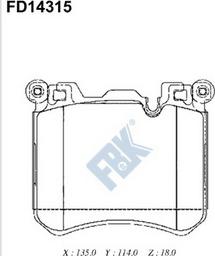 FBK FD14315 - Комплект спирачно феродо, дискови спирачки vvparts.bg