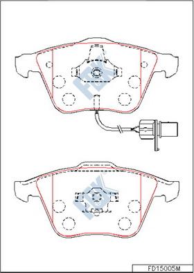 FBK FD15005M - Комплект спирачно феродо, дискови спирачки vvparts.bg