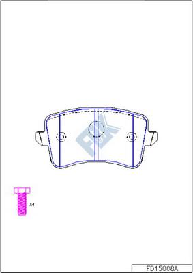 FBK FD15008A - Комплект спирачно феродо, дискови спирачки vvparts.bg