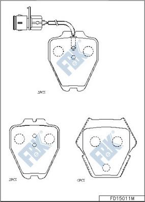 FBK FD15011M - Комплект спирачно феродо, дискови спирачки vvparts.bg