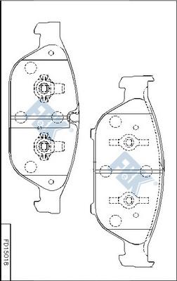 FBK FD15018 - Комплект спирачно феродо, дискови спирачки vvparts.bg