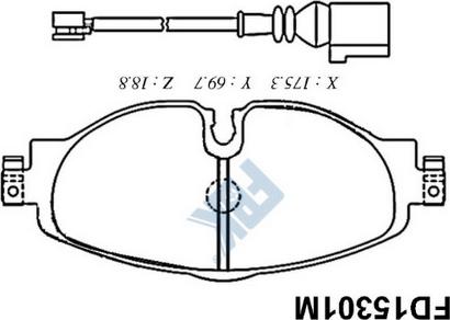 FBK FD15301M - Комплект спирачно феродо, дискови спирачки vvparts.bg